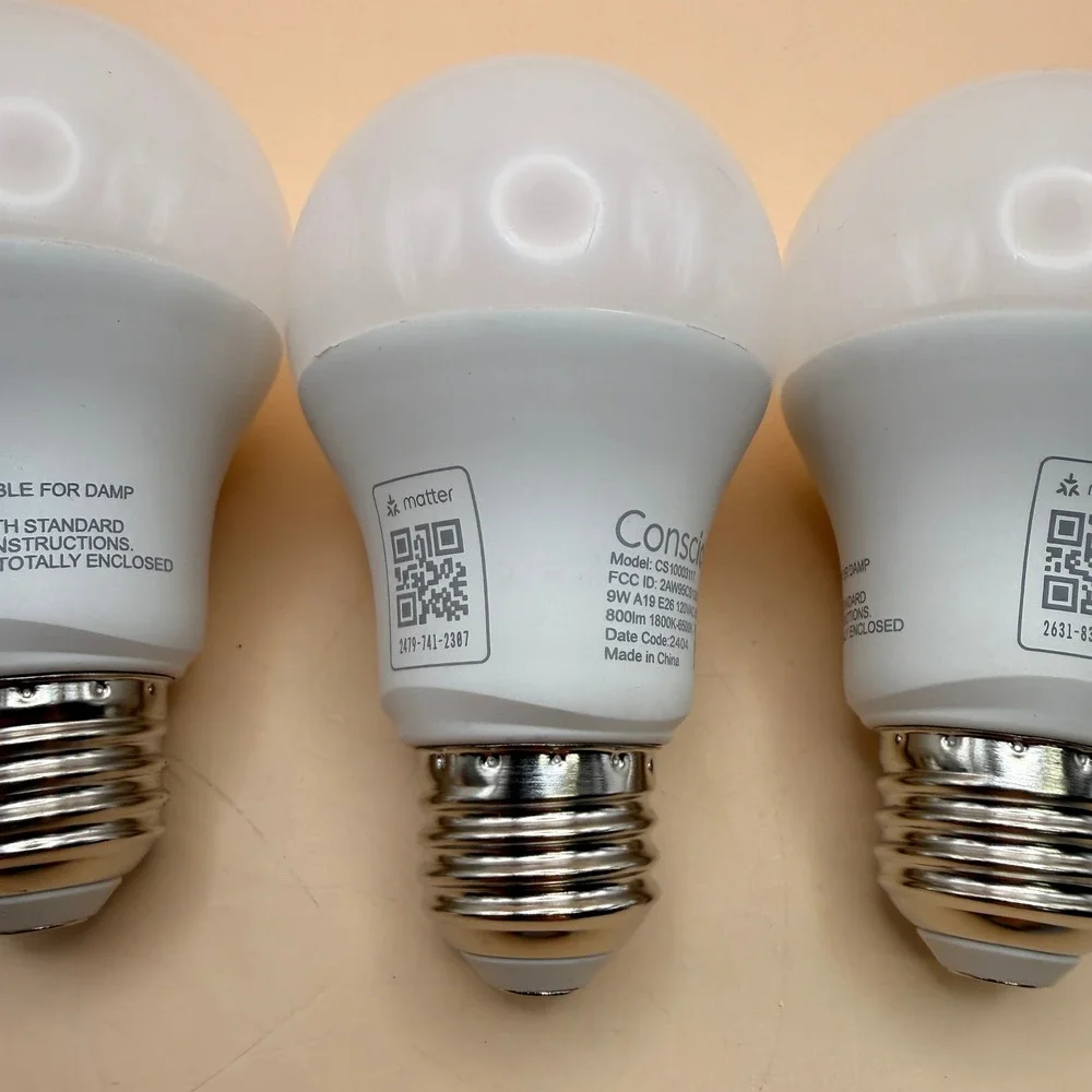 Set of 3 Consciot Smart LED Bulbs, WiFi Bluetooth Color Changing, Music Sync, 60